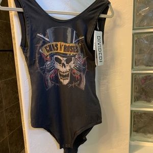 Sleeveless Bodysuit with Guns&Roses logo